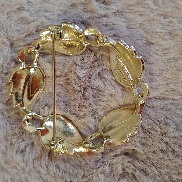 💚Vintage Coro Pink Enamel Leaves Brooch - Picture 2 of 6
